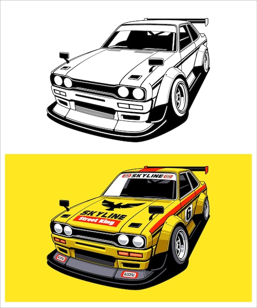 racing car vintage illustration series 05