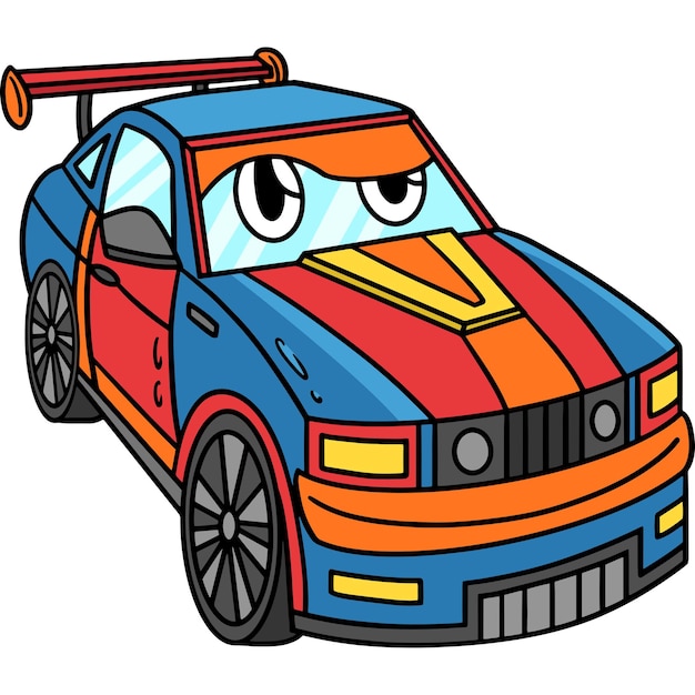 Premium Vector | Racing car with face vehicle cartoon clipart