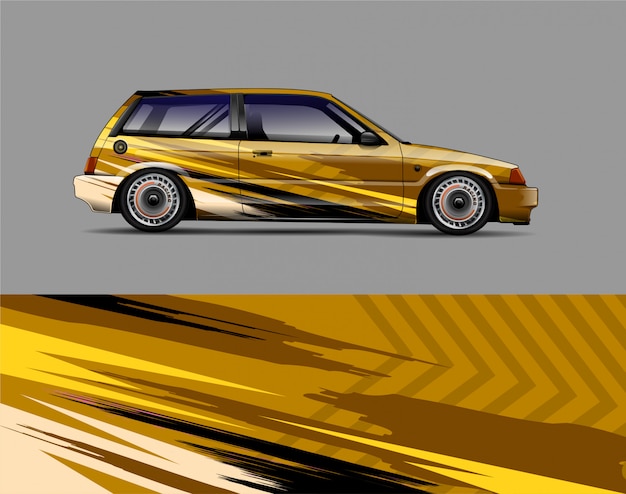 Racing car wrap decal design concept