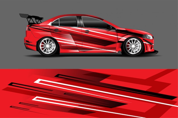 Racing car wrap decal, kit for wrapping all vehicle