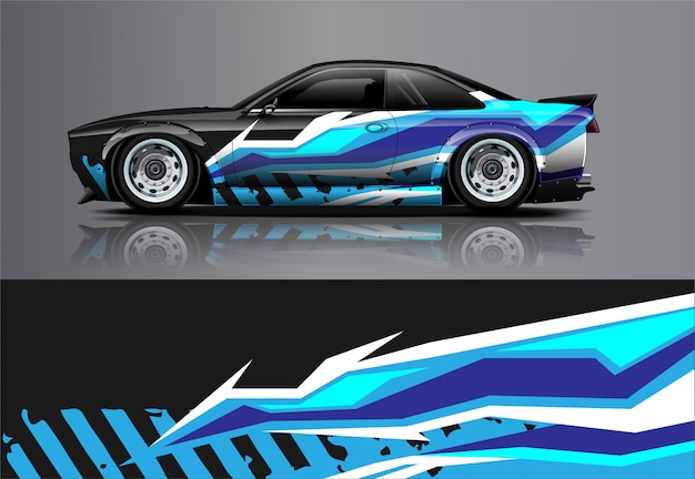 Racing car wrap decal, kit for wrapping all vehicle