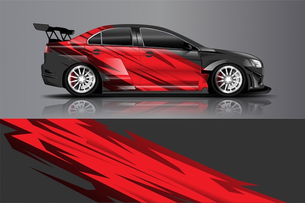 Racing car wrap decal, kit for wrapping all vehicle