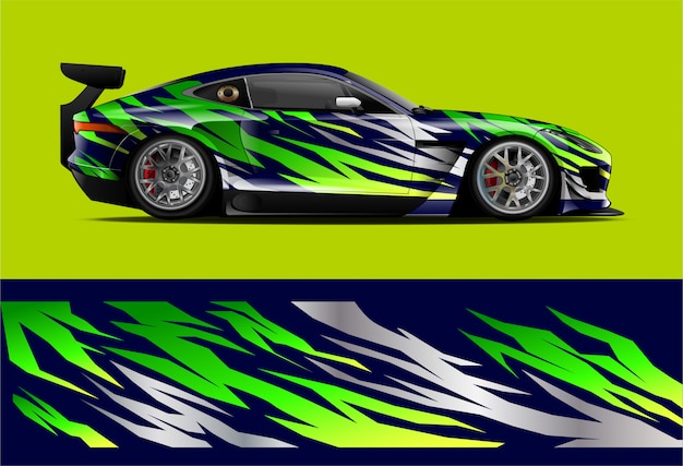 Racing car wrap decal, kit for wrapping all vehicle