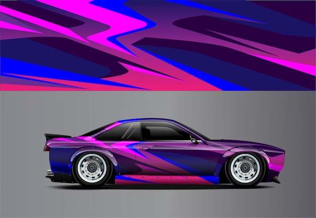 Racing car wrap decal, kit for wrapping all vehicle