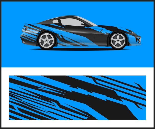 Vector racing car wrap design sports car wrap design