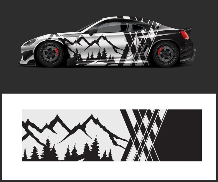 Racing car wrap design sports car wrap