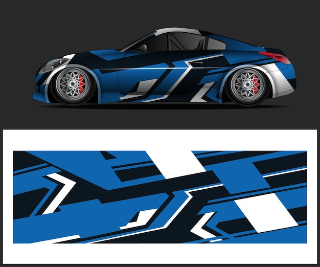 Racing car wrap design vector for vehicle vinyl sticker and automotive