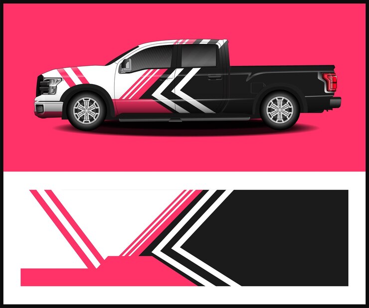 Racing car wrap design vector Vehicle Wrap Design