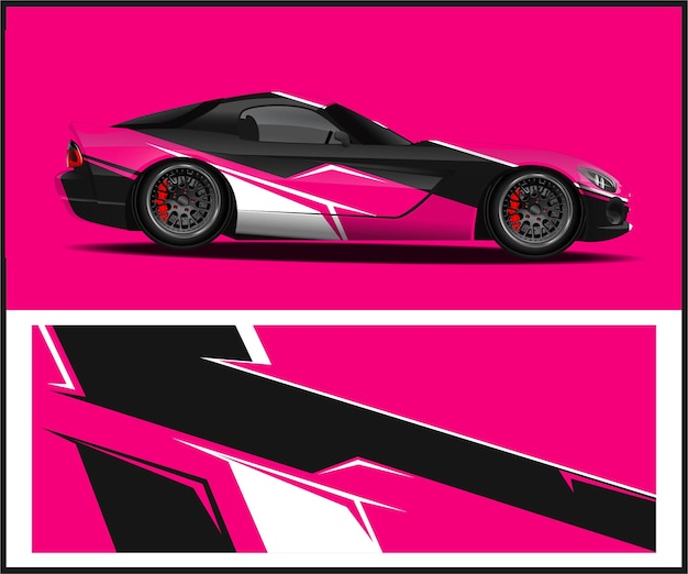 Racing car wrap design vector Vehicle Wrap Design