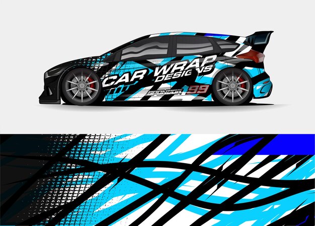 Racing car wrap design. vehicle vinyl sticker and automotive decal livery