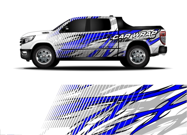 Racing car wrap design. Vehicle vinyl sticker and automotive decal livery