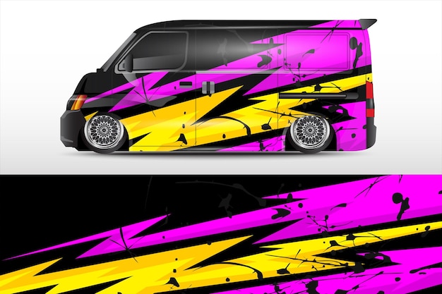 racing car wrap design for vehicle vinyl stickers and automotive company sticker livery