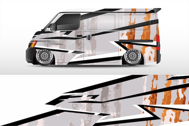 racing car wrap design for vehicle vinyl stickers and automotive company sticker livery