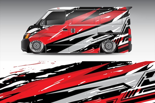 racing car wrap design for vehicle vinyl stickers and automotive company sticker livery