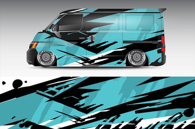 racing car wrap design for vehicle vinyl stickers and automotive company sticker livery