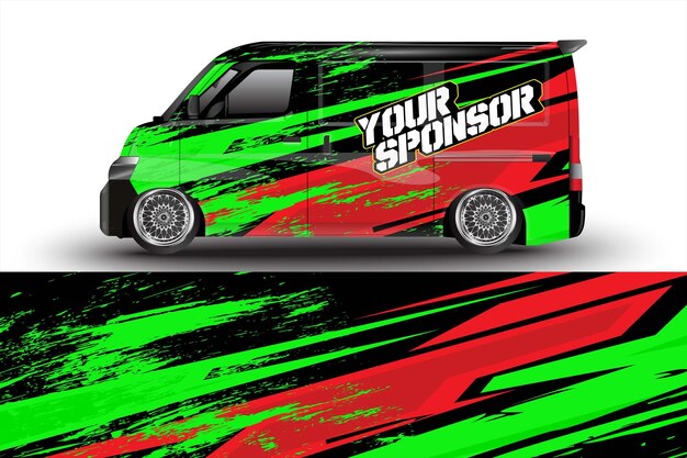 racing car wrap design for vehicle vinyl stickers and automotive company sticker livery