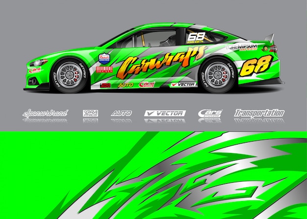 Racing car wrap illustratie