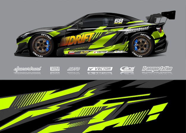 Racing car wrap illustratie