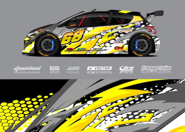 Racing Car Wrap Illustratie