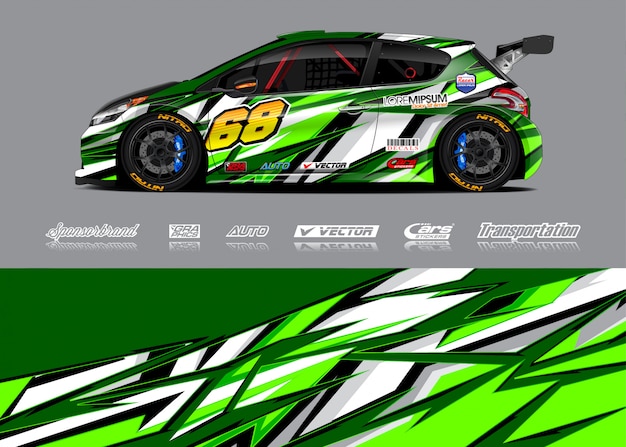 Racing car wrap illustratie