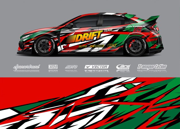 Racing car wrap illustratie