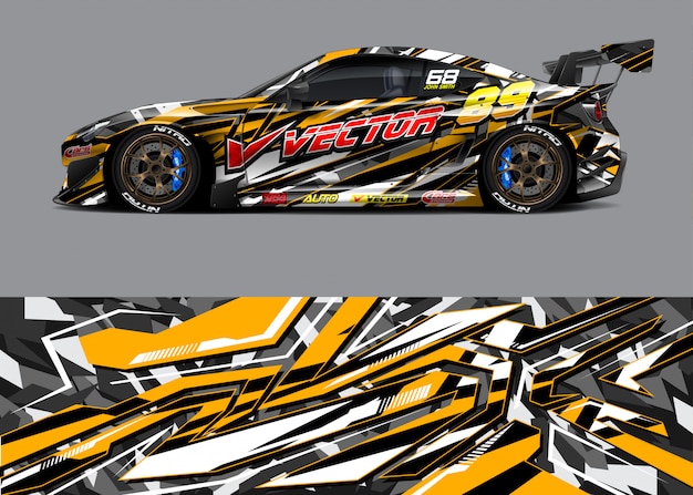 Racing car wrap illustration