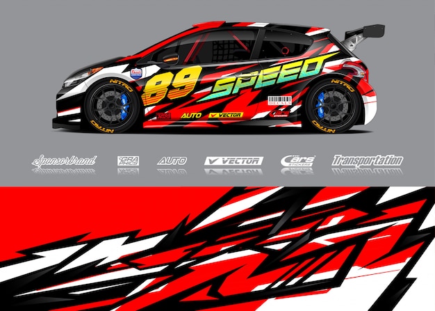 Racing car wrap illustration