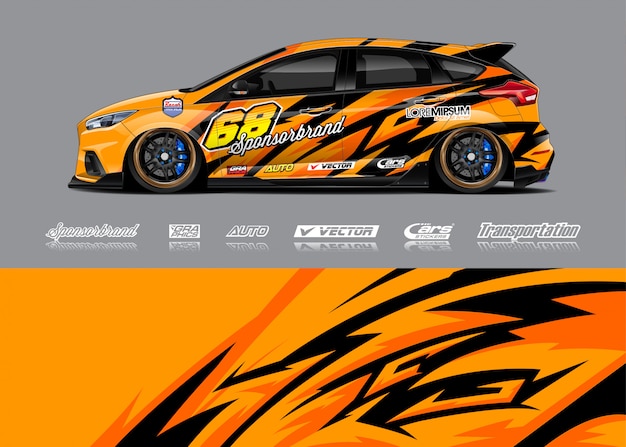 Racing Car Wrap Illustration