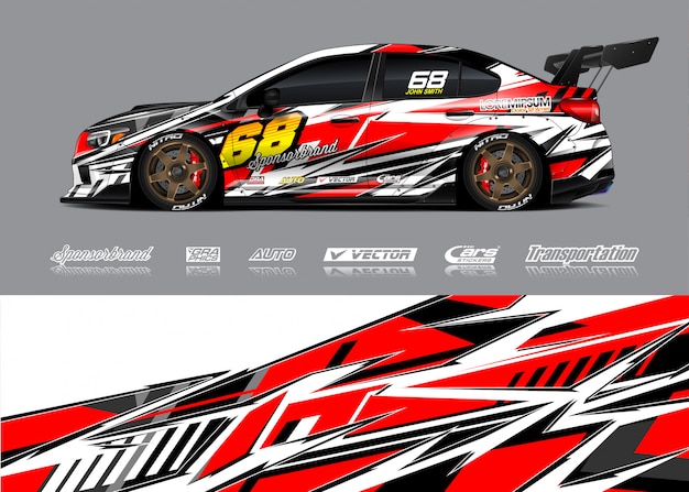 Racing Car Wrap Illustration