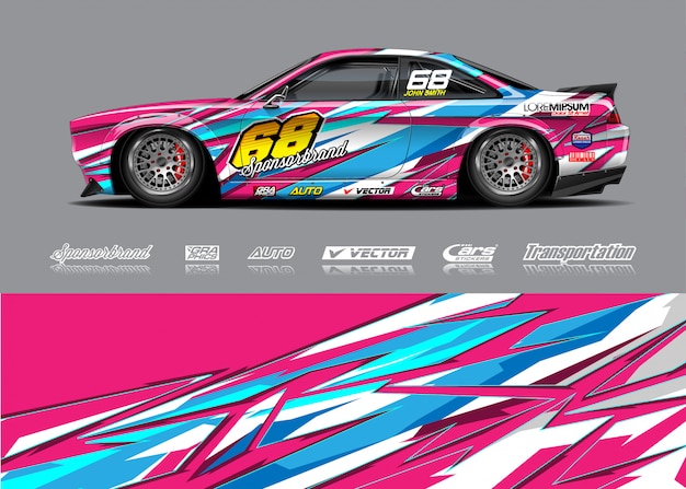 Racing Car Wrap Illustration