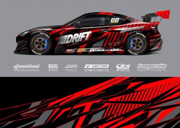 Racing Car Wrap Illustration