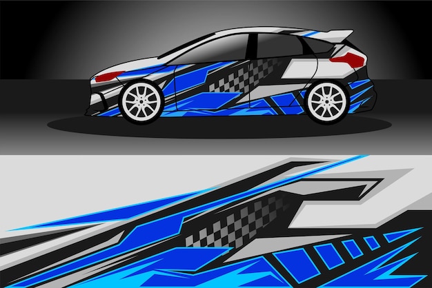 Racing car wrap rally livery design abstracte rode streep voor car wrap vinyl sticker en decal