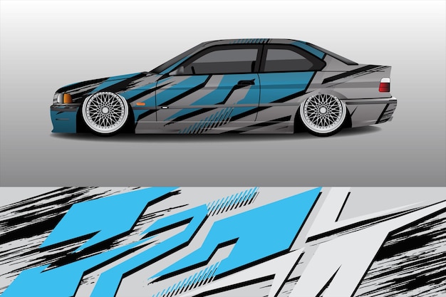 Racing car wrapping sticker background design