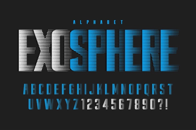 Racing display lettertype ontwerp alfabet lettertype letters en cijfers