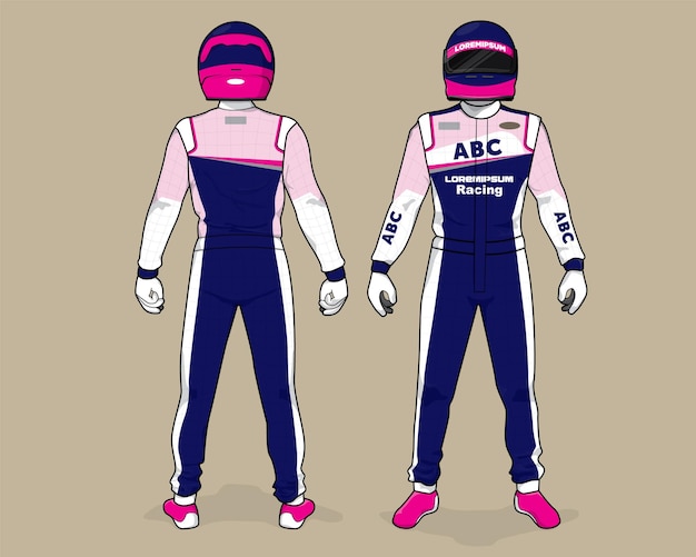 Design mockup del modello uniforme del pilota da corsa