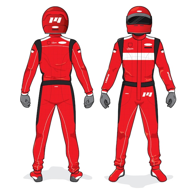 Racing driver uniform template mockup design