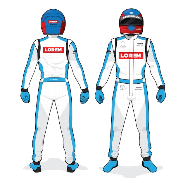 Racing driver uniform template mockup design