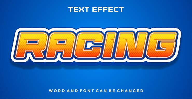Racing editable text effect