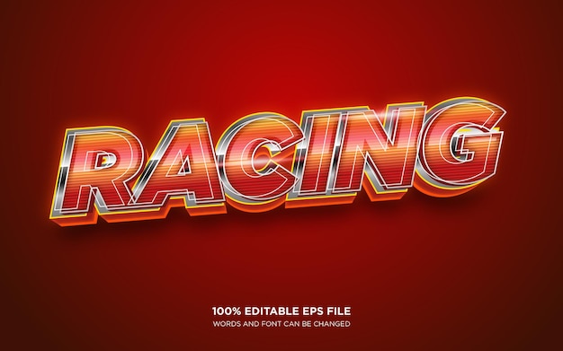 Racing editable text style effect