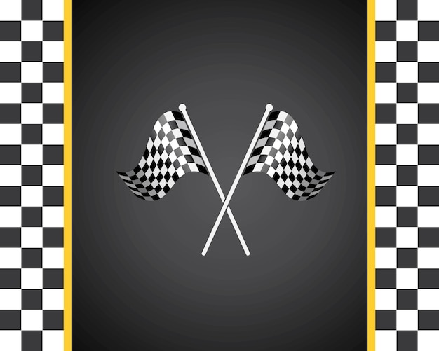 Vector racing flag icon of automotif illustration vector template