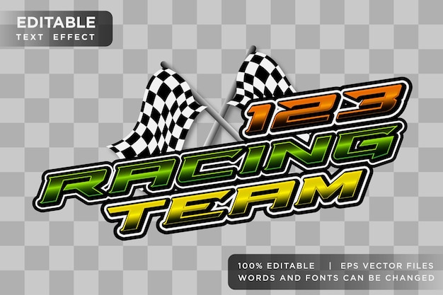 Vector racing font style text logo template