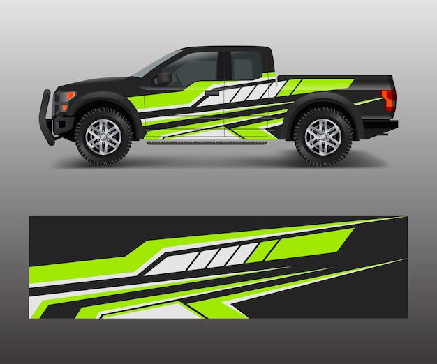 Racing grafische achtergrond vector voor truck pickup en voertuig branding vinyl en wrap design vector