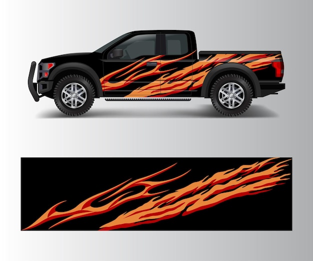 Racing graphic background vector for Truck Pickup and vehicle branding vinyl and wrap design vector