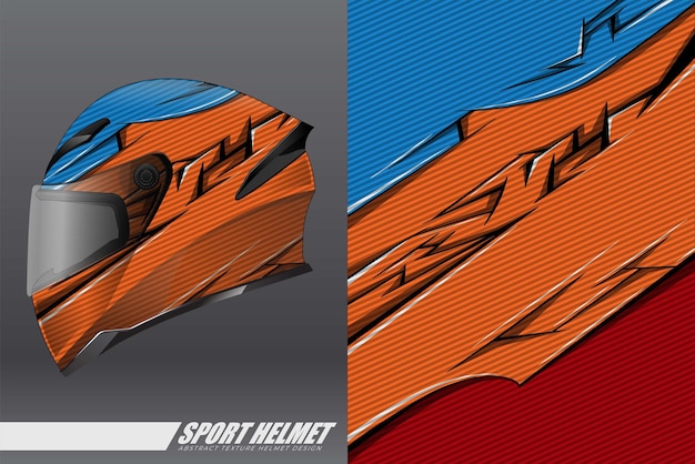 Racing helm wrap sticker en vinyl sticker ontwerp illustratie