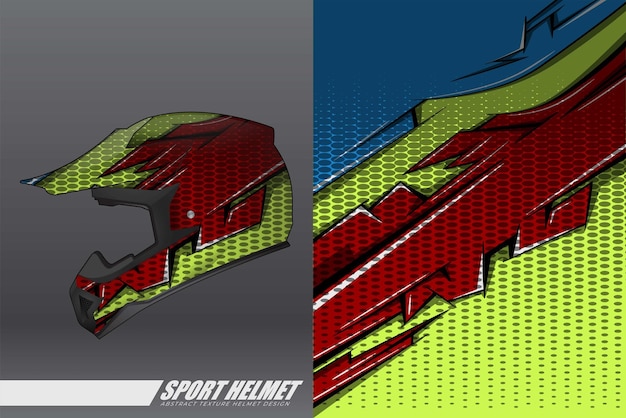 Racing helm wrap sticker en vinyl sticker ontwerp illustratie