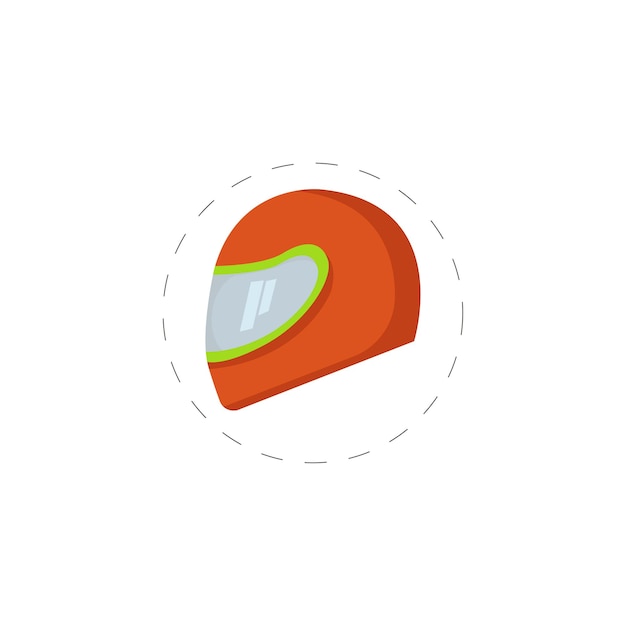 Racing helmet colored flat icon for mobile concept and web apps design