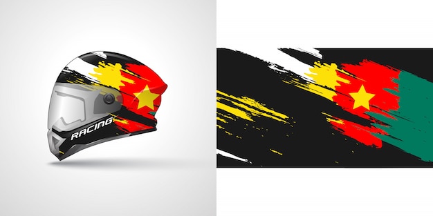 Illustrazione di avvolgimento casco racing