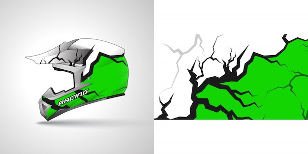 Racing helmet wrap illustration