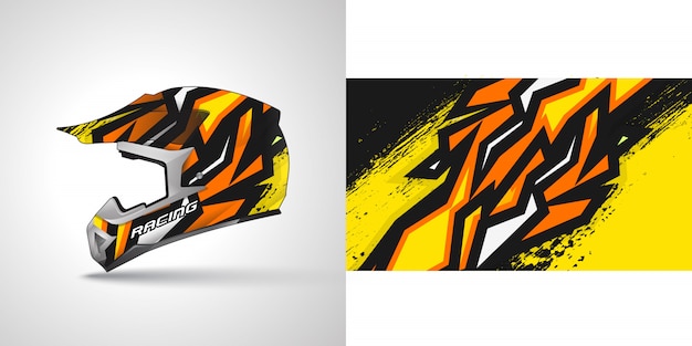 Racing helmet wrap illustration