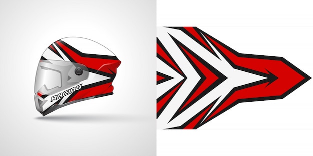 Illustrazione di avvolgimento casco racing